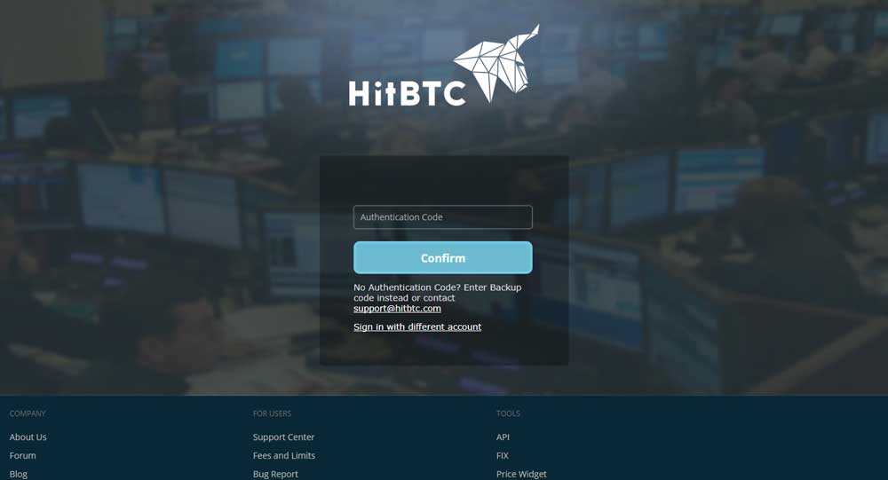 HitBTC2段階認証