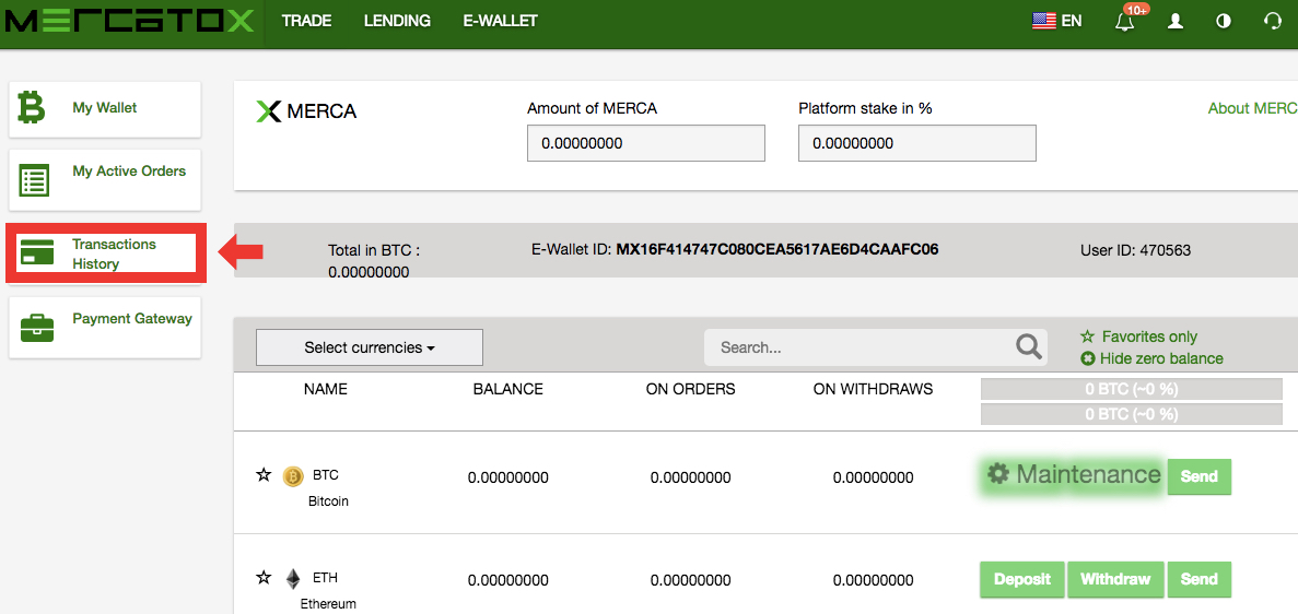 MERCATOXの取引履歴の取得方法